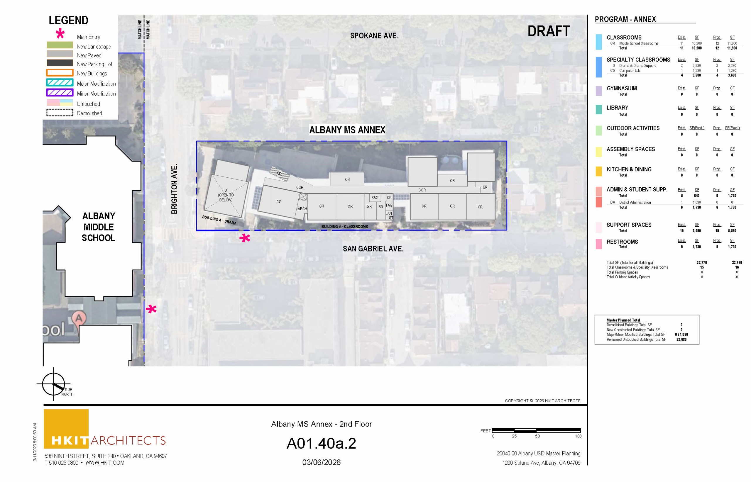 Plan of AMS showing proposed modifications to second floor